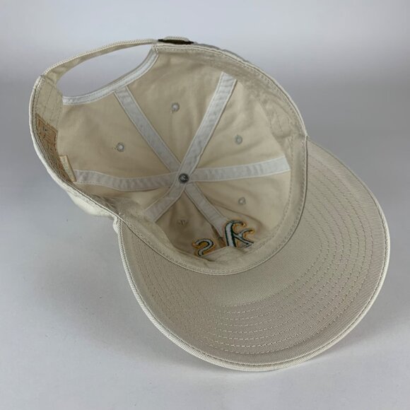 Oakland Athletics MLB Vintage Beige Twins Enterprise Relaxed Fit Strapback Hat - Picture 4 of 5